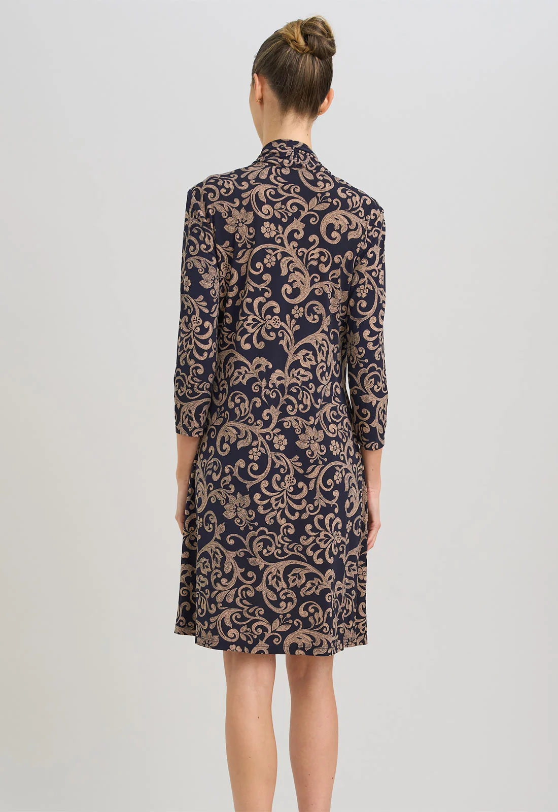 Gina Bacconi Navy and Beige Patsey Mock Dress And Jacket - Image 4