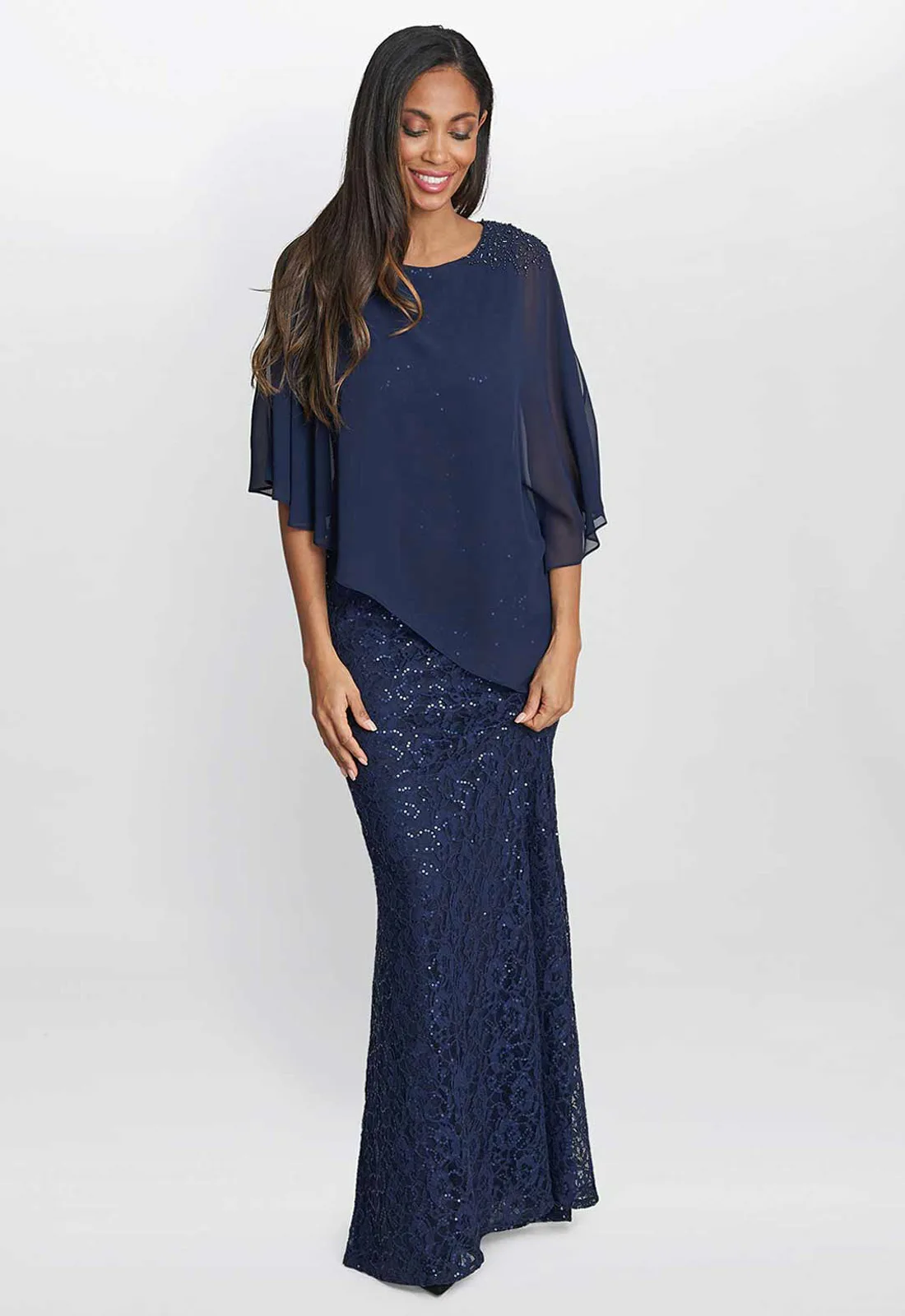 Gina Bacconi Navy Ginger Maxi Dress - Image 5