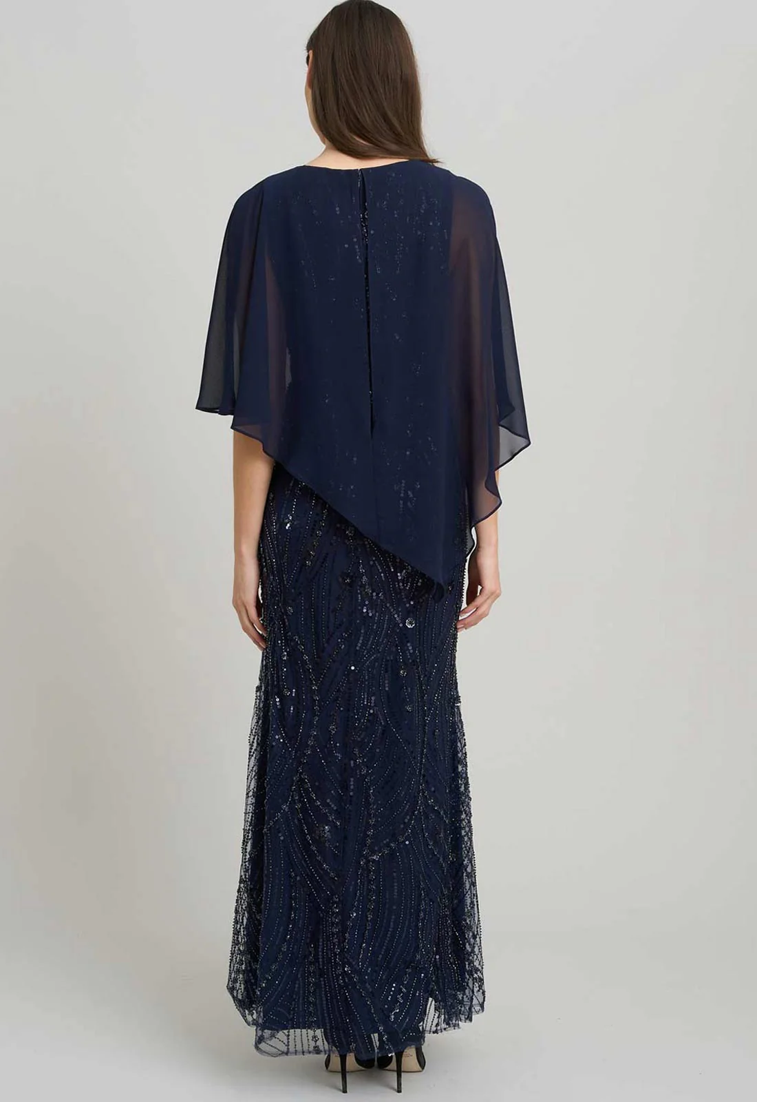 Gina Bacconi NAVY Leslie Embellished Maxi Dress - Image 4