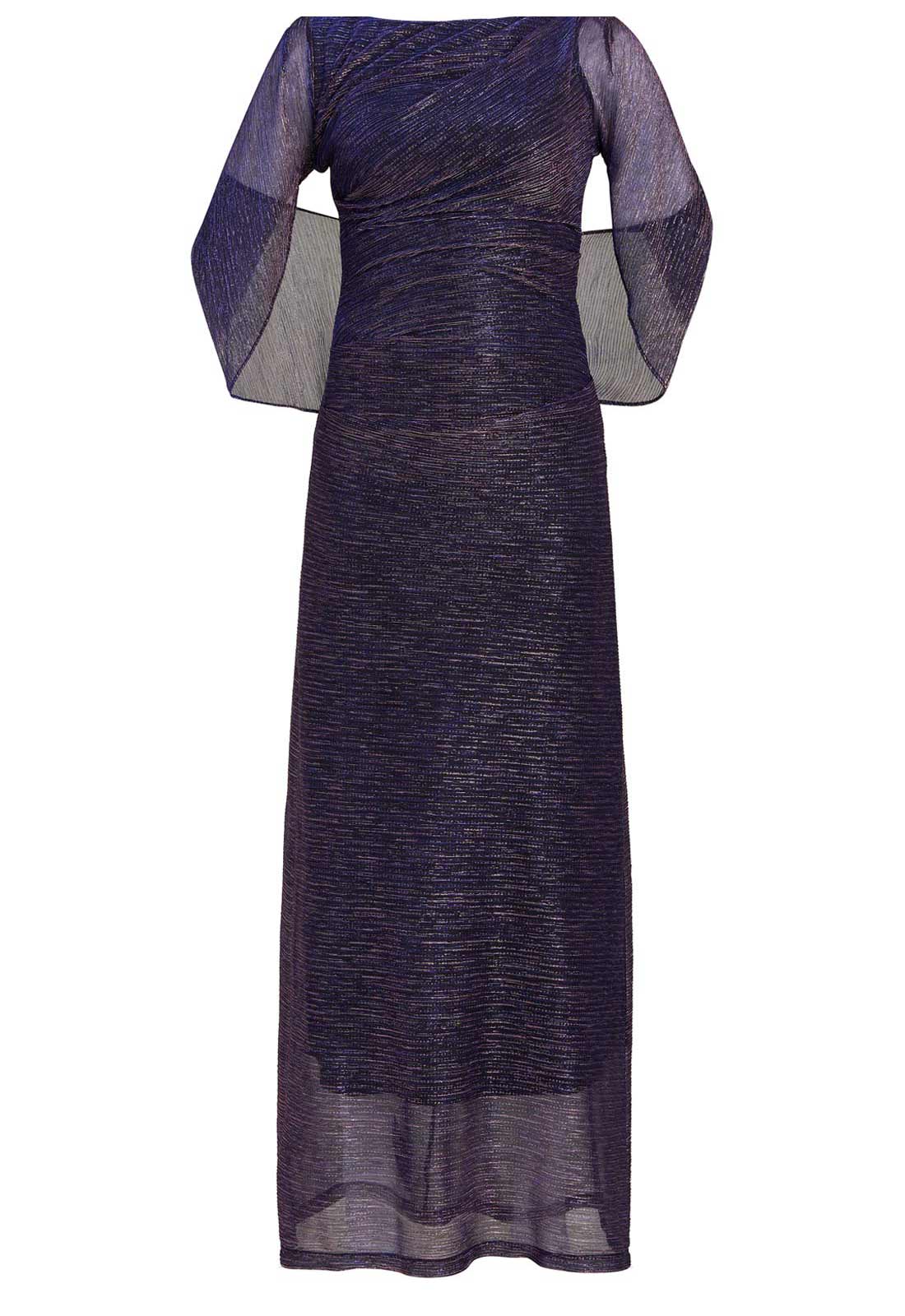 Gina Bacconi Navy Metallic Joanna  Maxi Dress - Image 5