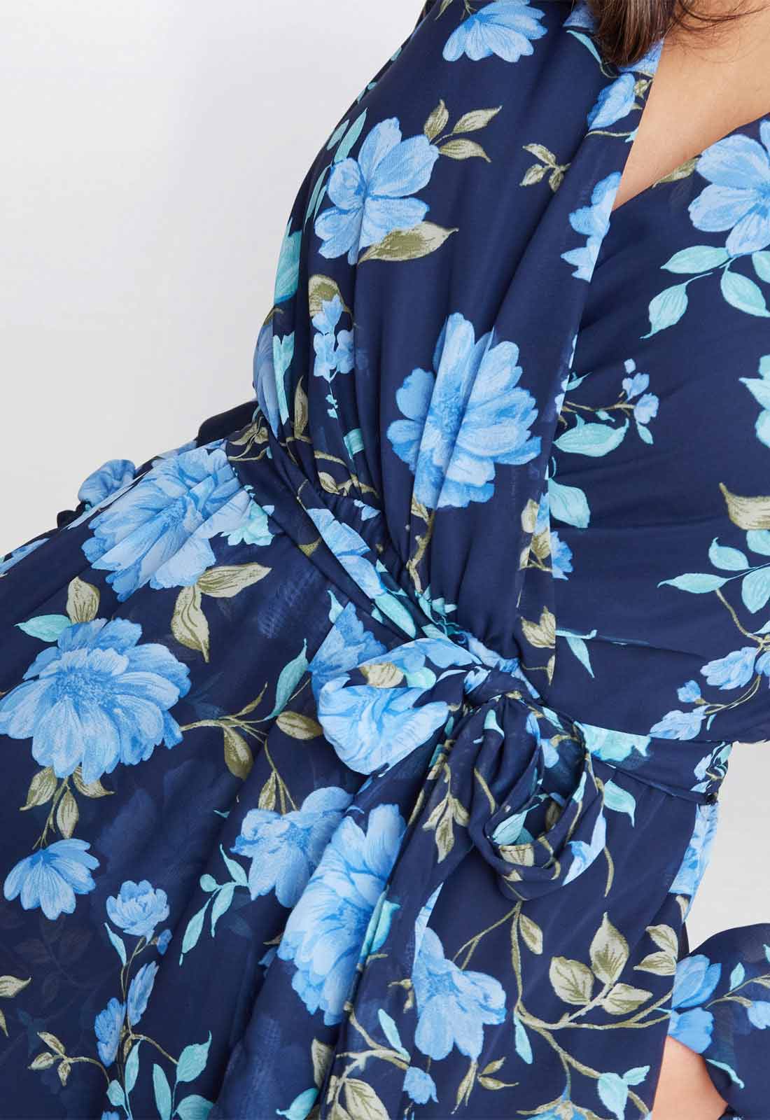 Gina Bacconi Navy Norma Printed Maxi - Image 5