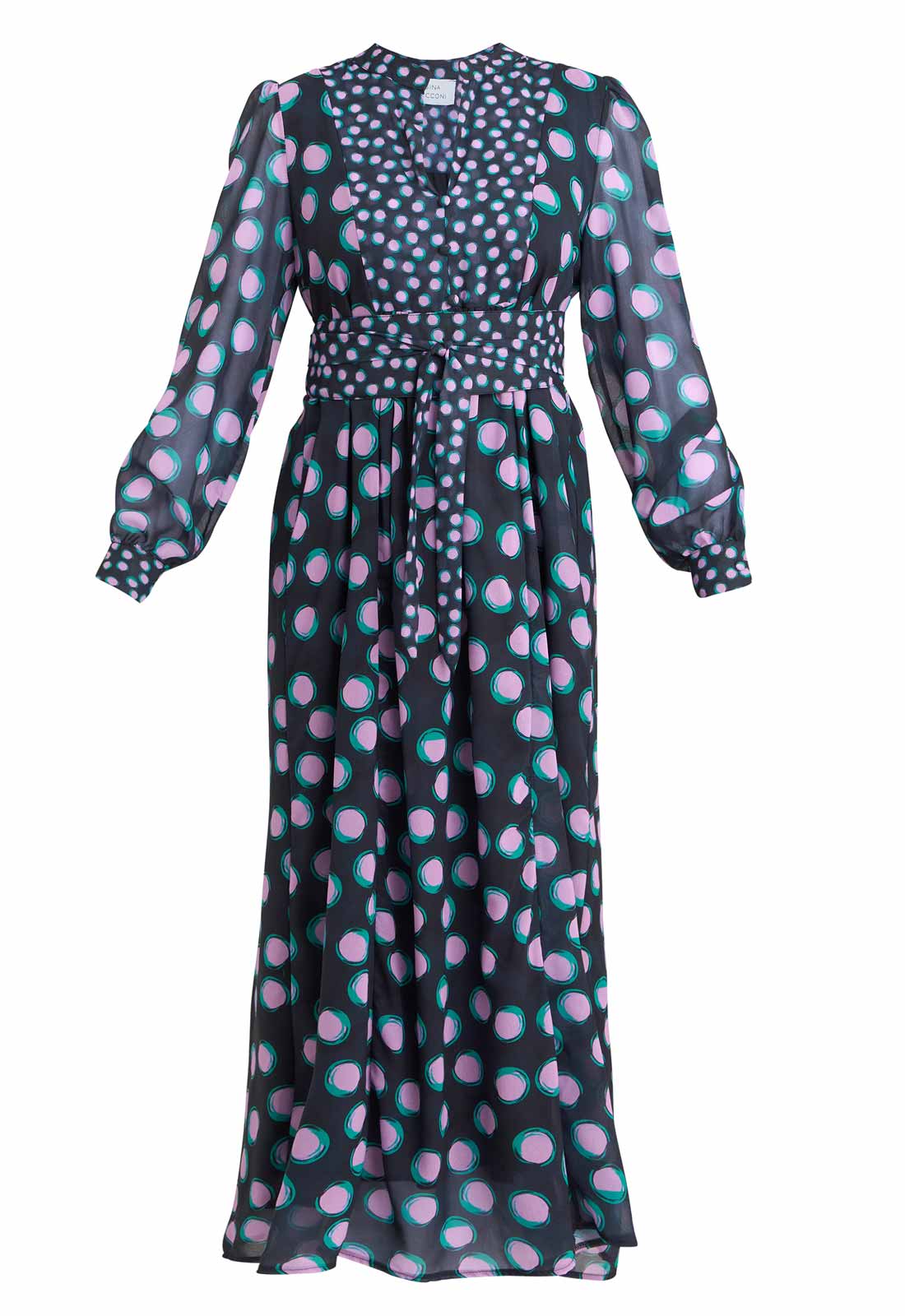 Gina Bacconi Navy / Multi Renata Boho Dress - Image 5