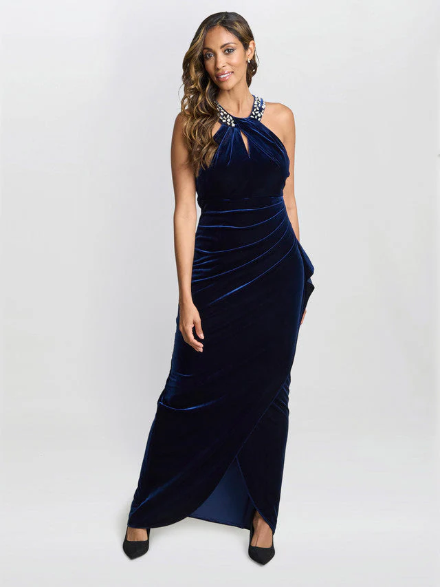 Gina Bacconi Navy Naomi Maxi Dress - Image 5