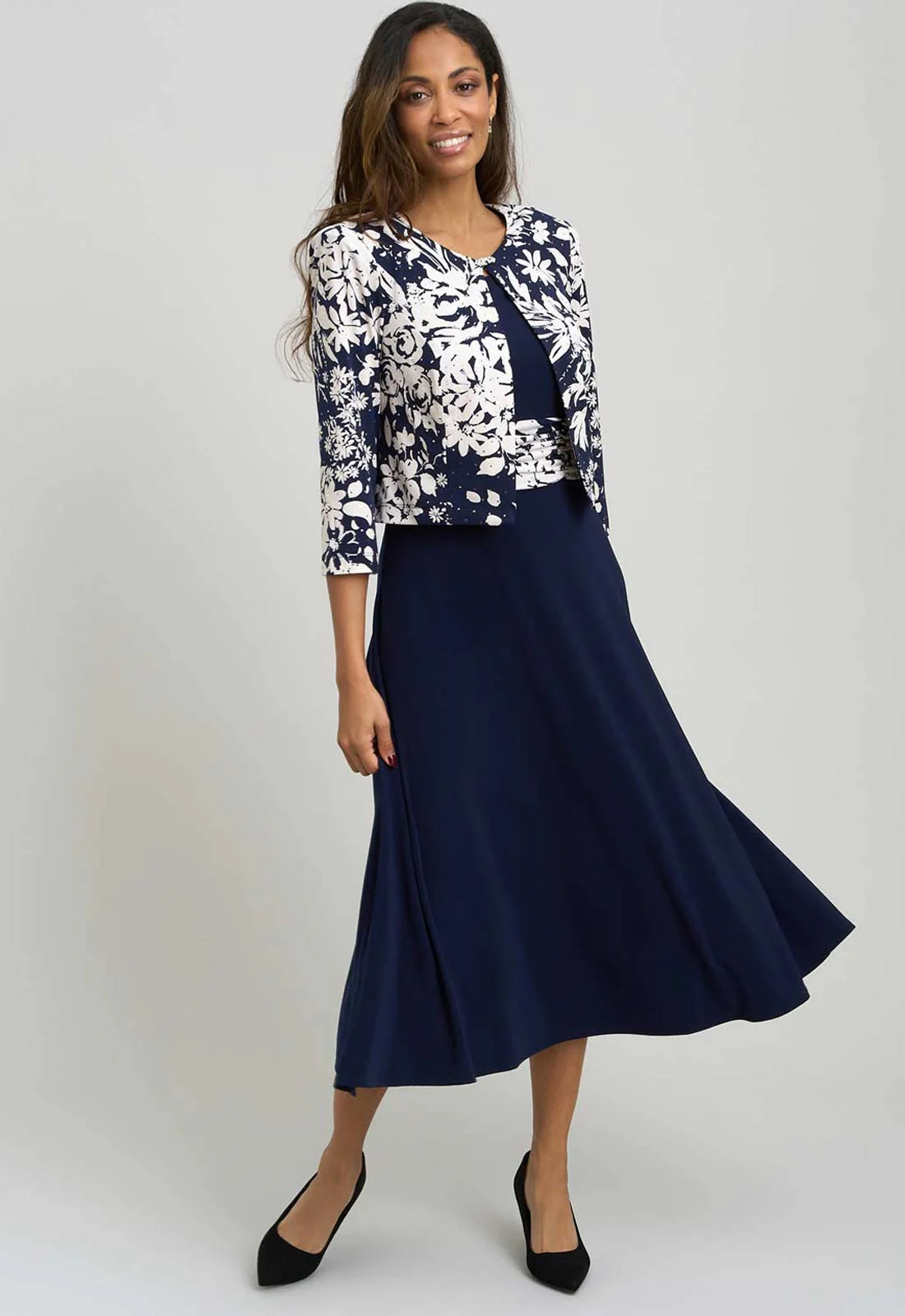 Gina Bacconi NAVY Nell Stretch Jersey Dress & Jacket - Image 6