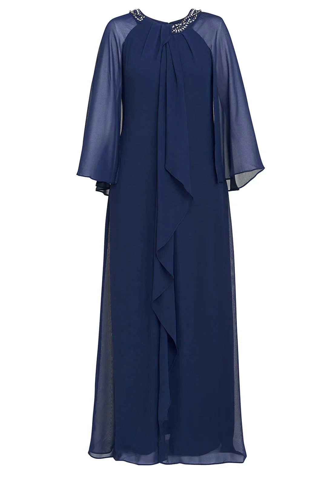 Gina Bacconi Navy Polly Maxi Dress - Image 3