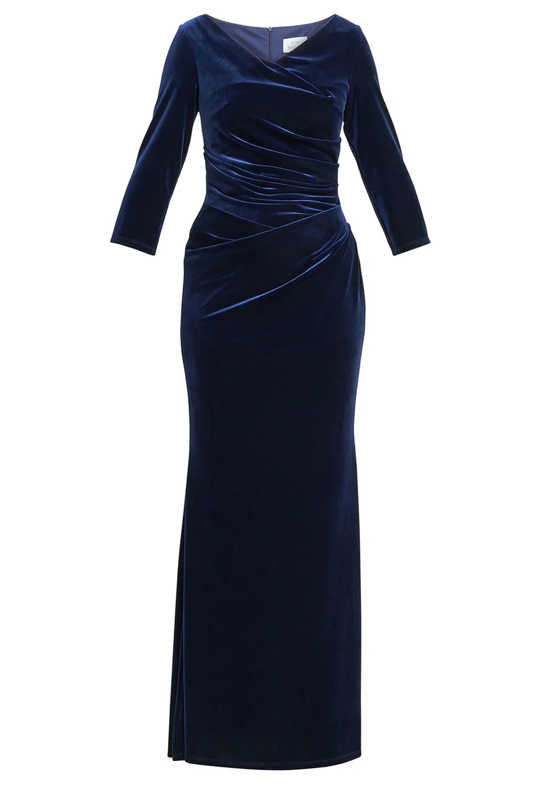 Gina Bacconi Navy Sophie Velvet Maxi Dress - Image 3