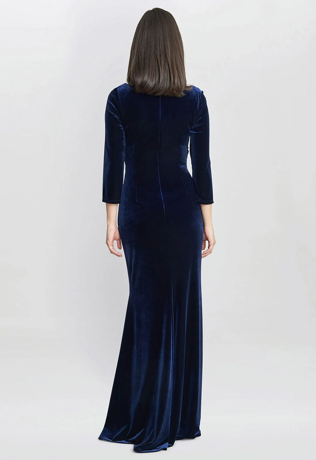 Gina Bacconi Navy Sophie Velvet Maxi Dress - Image 5