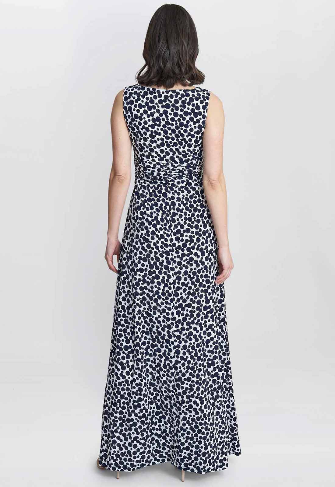 Gina Bacconi Navy and White Hazel Jersey Maxi Dress - Image 3