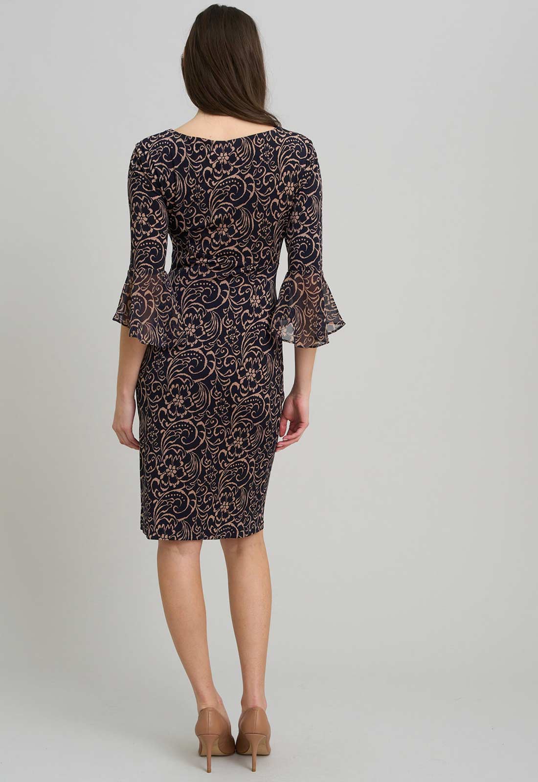 Gina Bacconi NEW BEIGE Nikita Printed Sheath Dress - Image 3