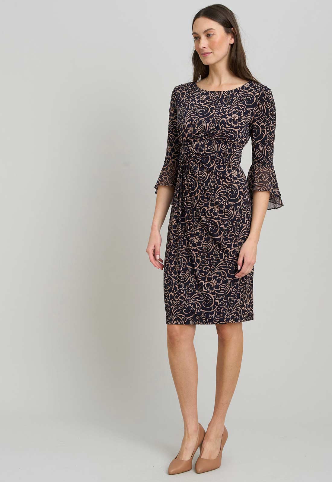 Gina Bacconi NEW BEIGE Nikita Printed Sheath Dress - Image 6