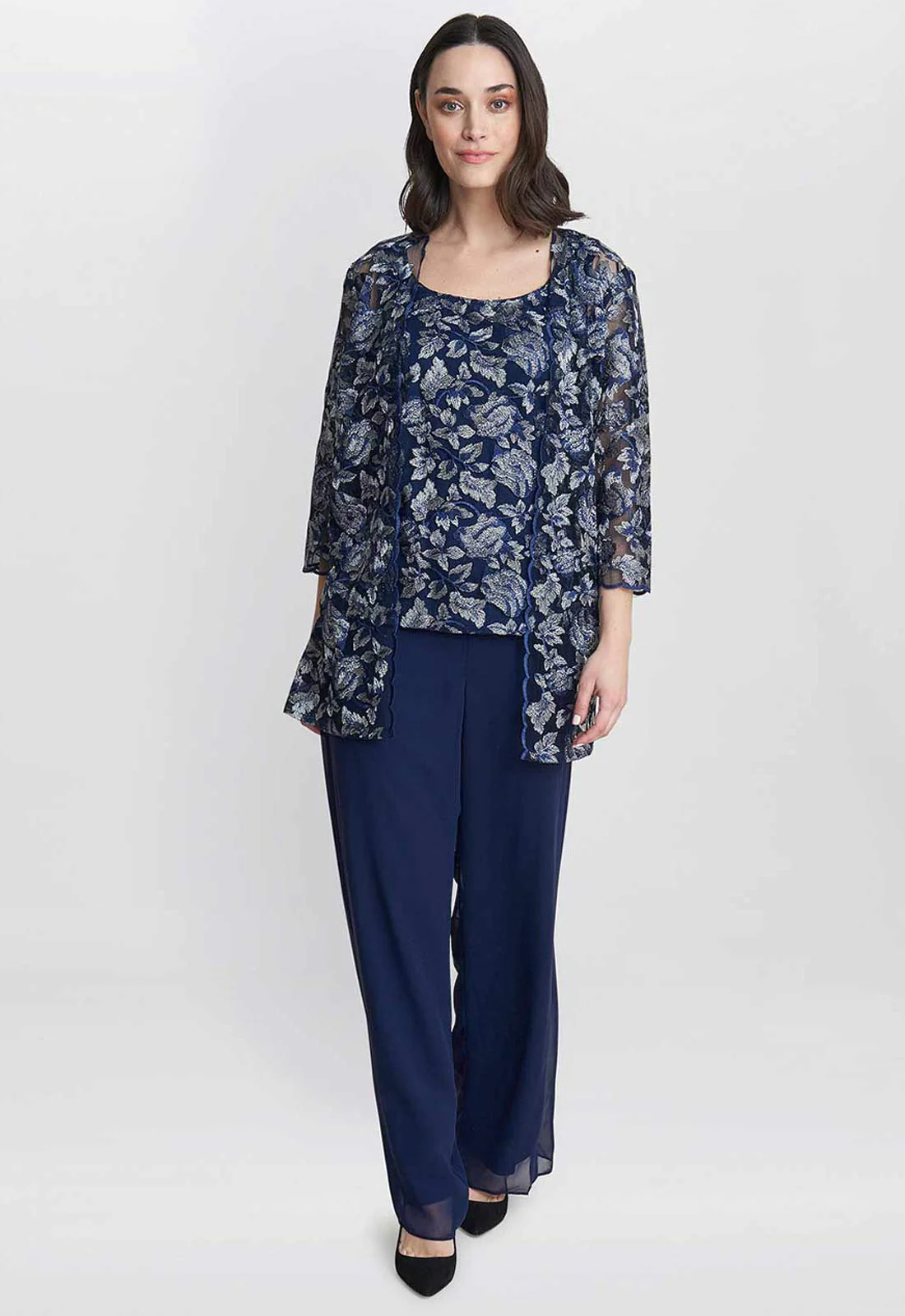 Gina Bacconi Blue Nikki 3 Piece Trouser Suit - Image 4