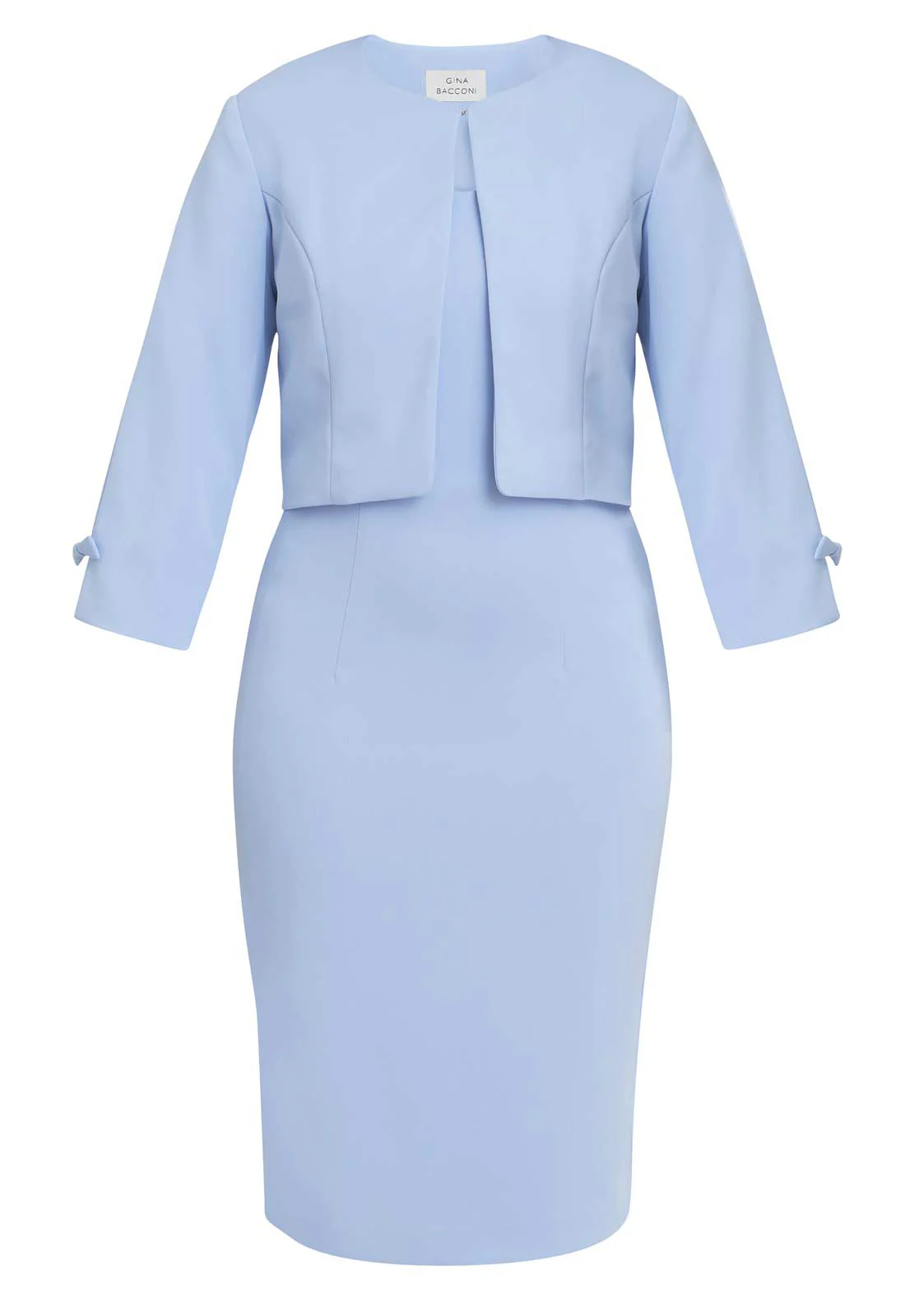 Gina Bacconi Nordic Blue Corinne Crepe Dress And Jacket - Image 5
