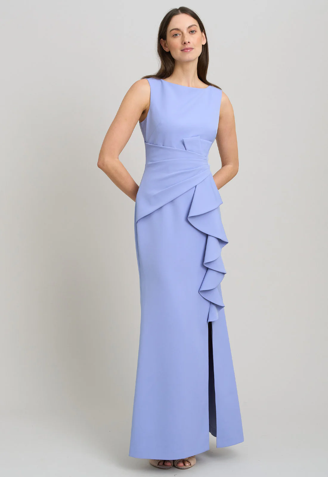 Gina Bacconi PERRI Clio Draped Ruffle Detail Maxi Dress - Image 3