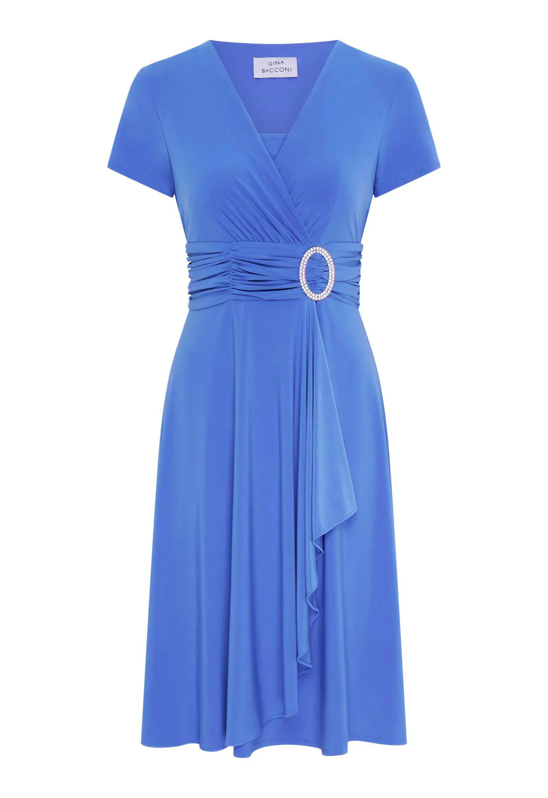 Gina Bacconi PERRI Deborah Jersey Dress With Diamonte Trim - Image 2