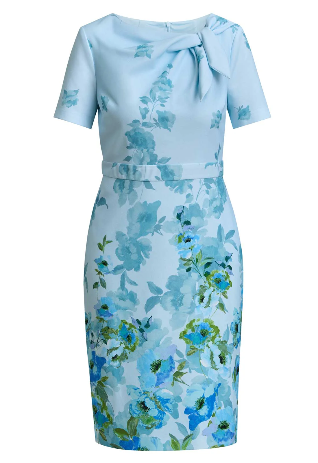 Gina Bacconi PERRI Nisha Tie Neck Border Print Dress - Image 5