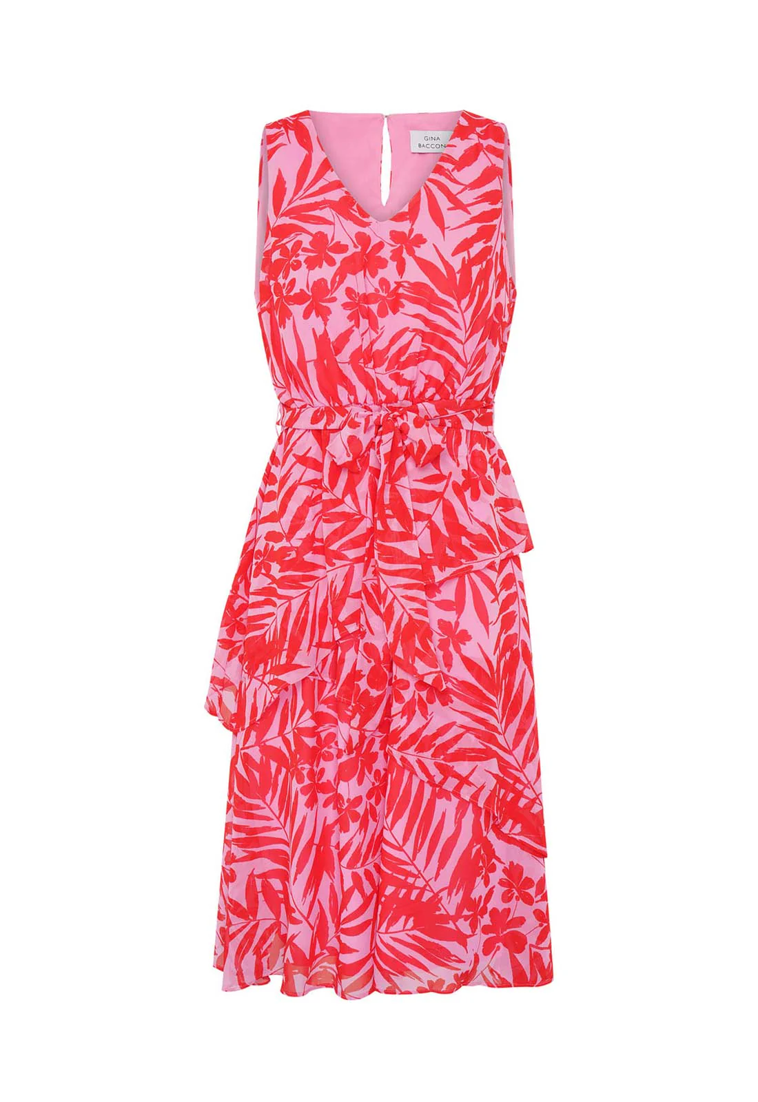 Gina Bacconi PINK Tasha Printed Chiffon Dress - Image 2