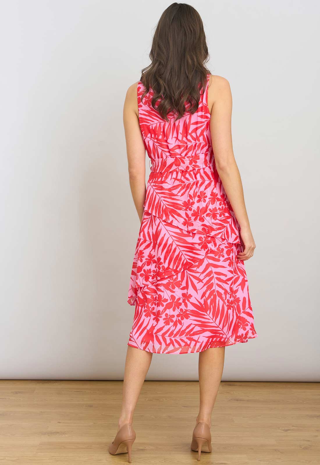Gina Bacconi PINK Tasha Printed Chiffon Dress - Image 7