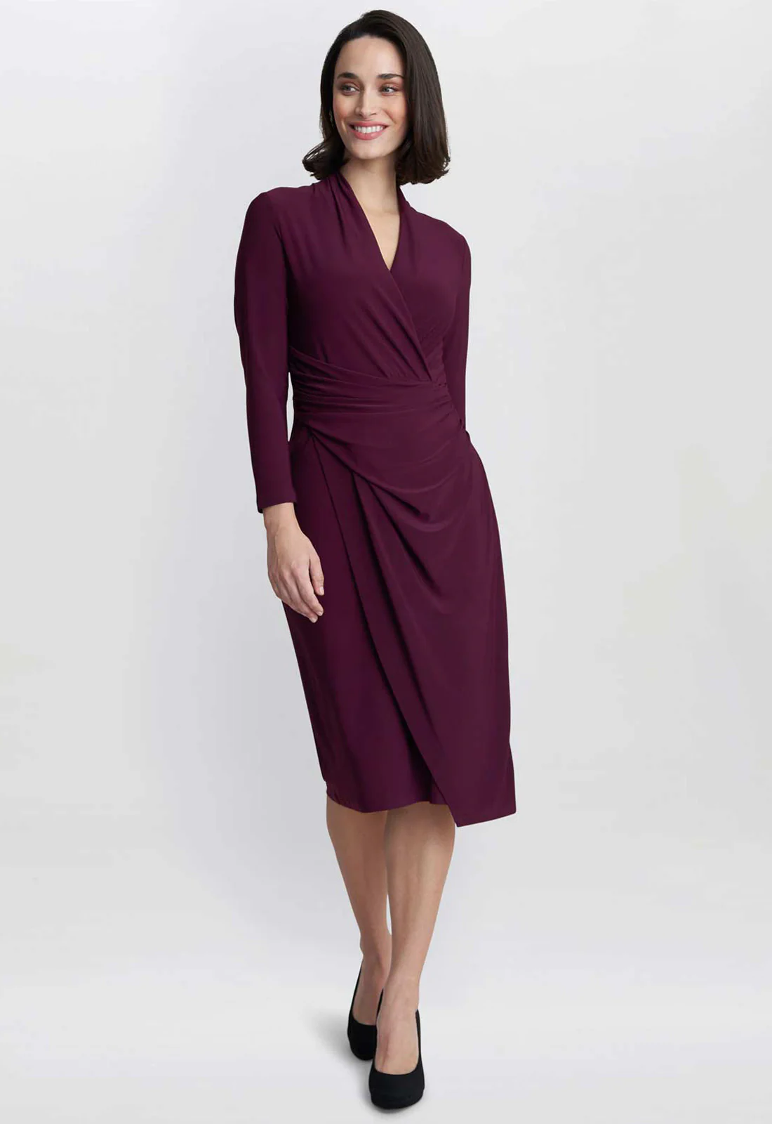 Gina Bacconi Plum Gloria Jersey Wrap Dress - Image 2