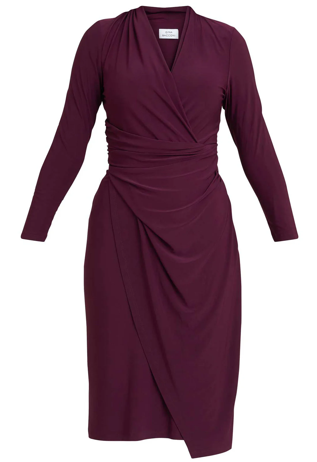 Gina Bacconi Plum Gloria Jersey Wrap Dress - Image 4