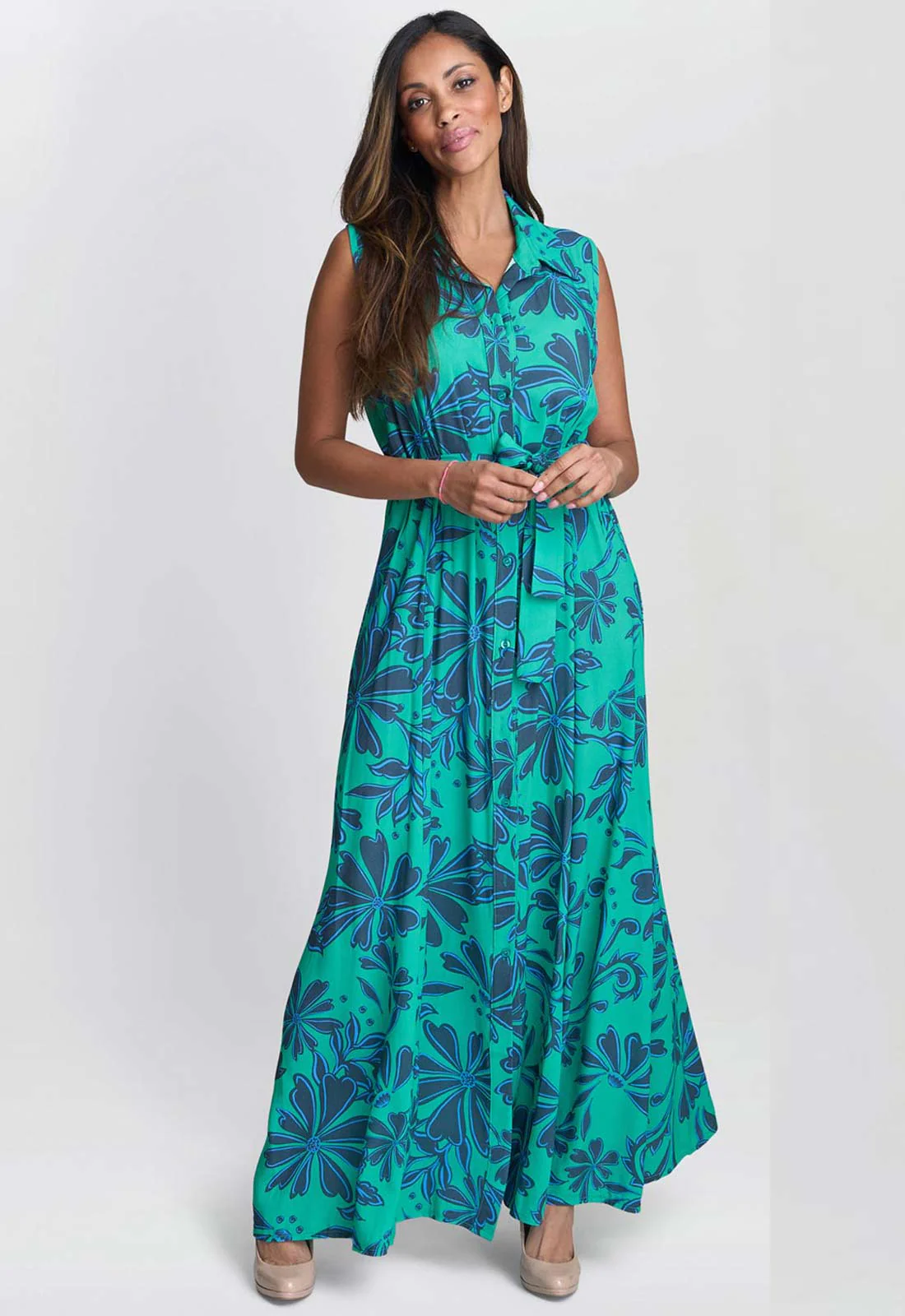 Gina Bacconi Blue Reagan Long Shirt Dress - Image 5