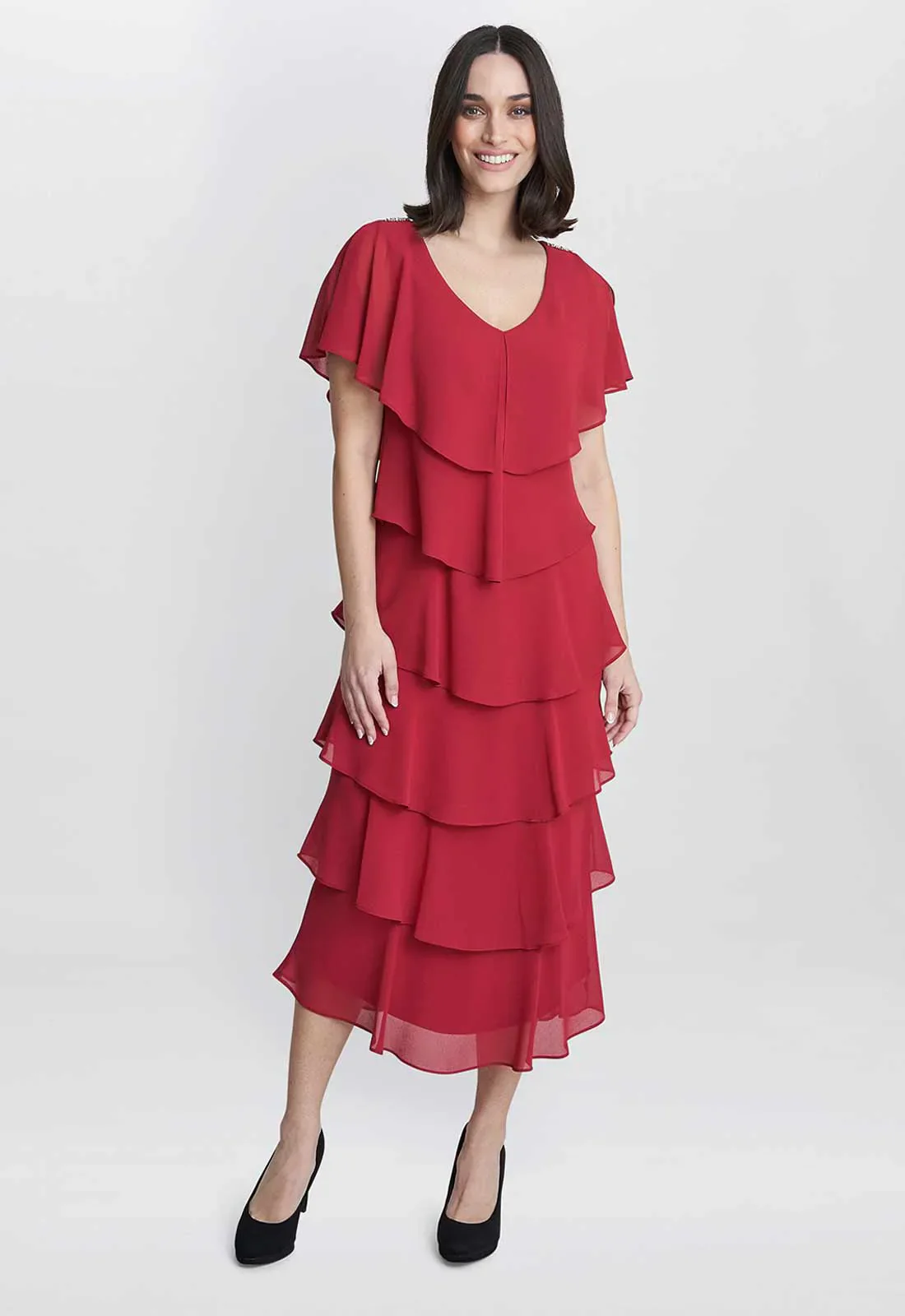 Gina Bacconi Red Rebecca Cocktail Dress - Image 3