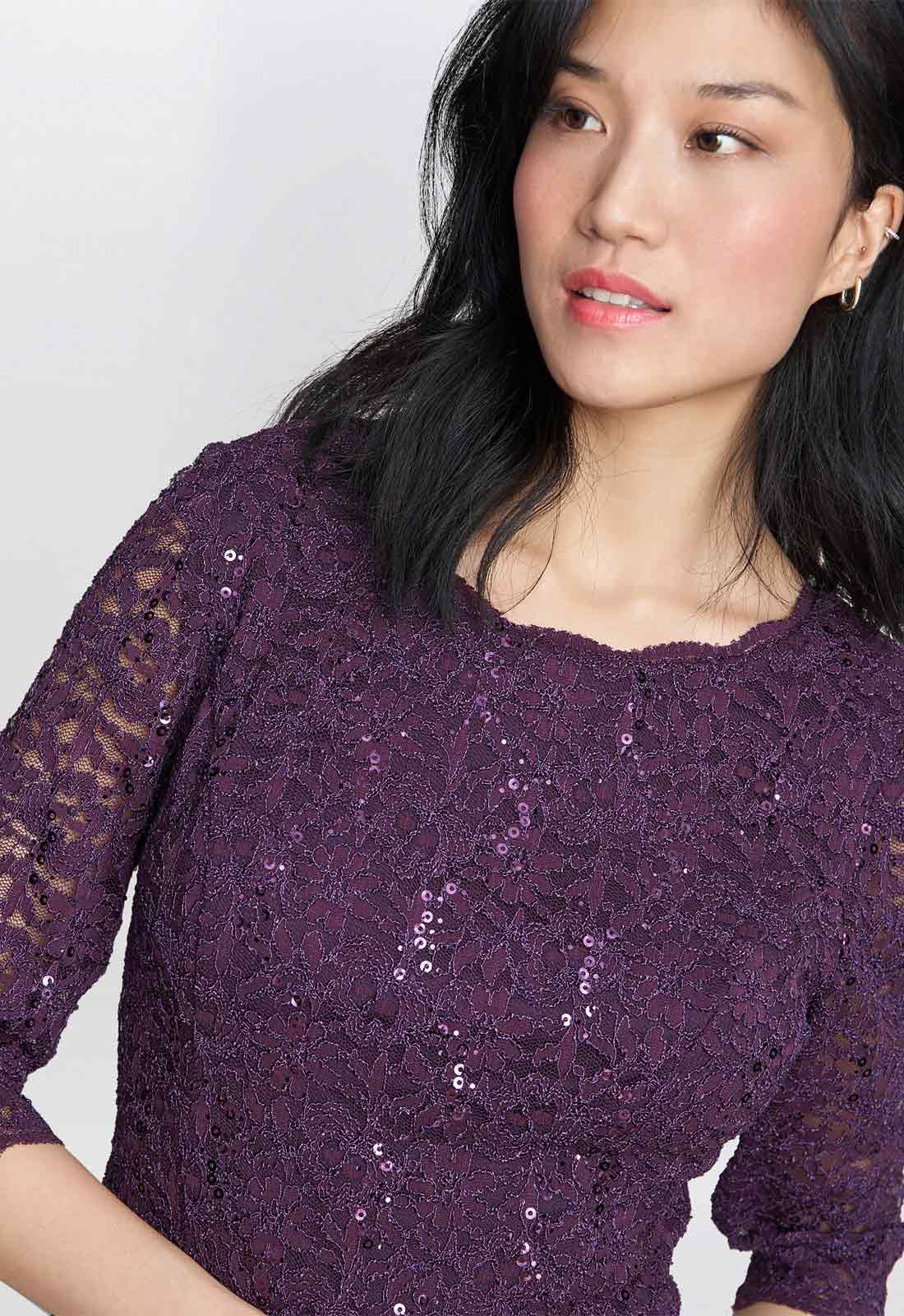 Gina Bacconi Burgundy Rona Cocktail Dress - Image 5