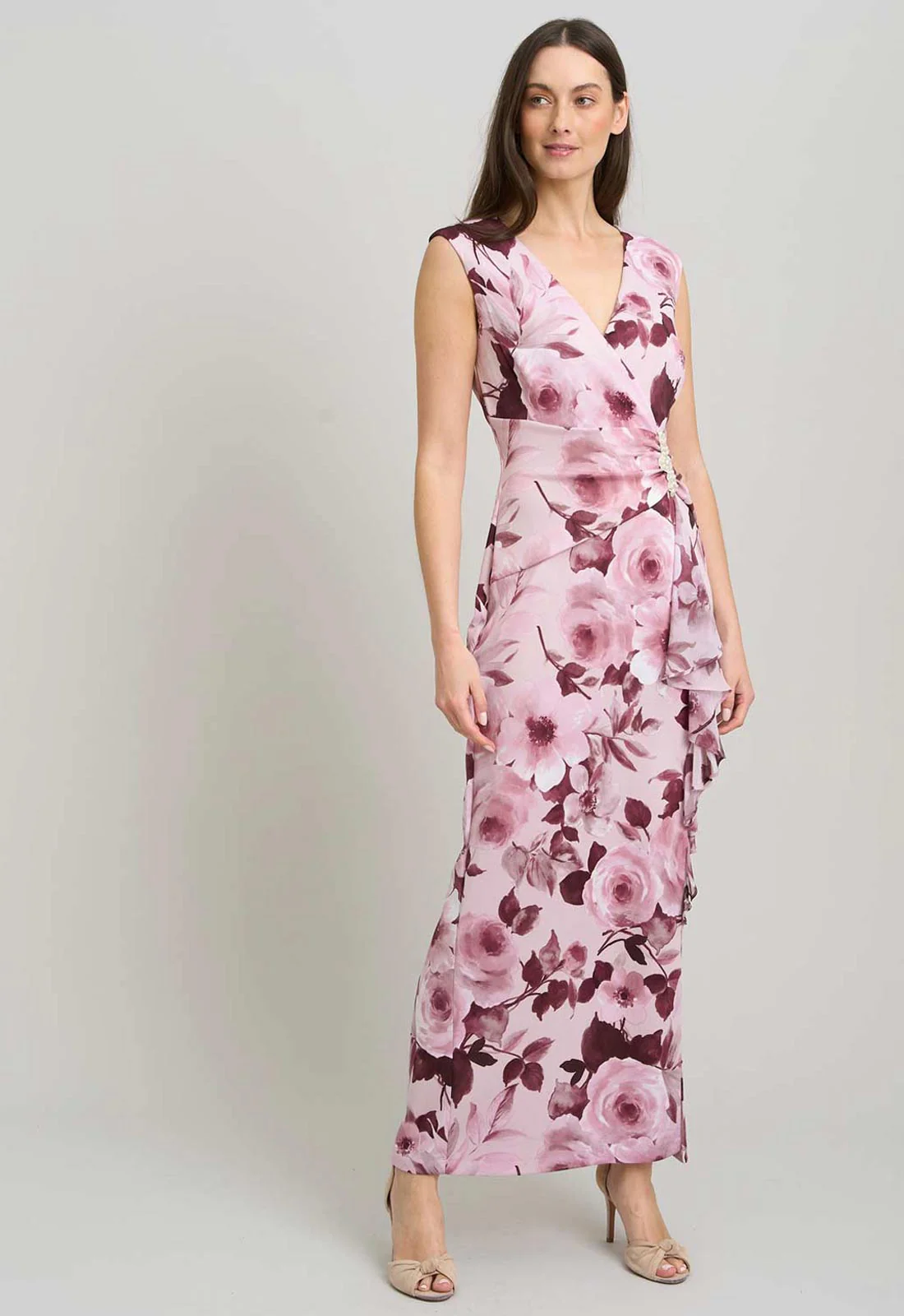 Gina Bacconi ROSE Perla Stretch Floral Diamante Trim Maxi Dress - Image 5