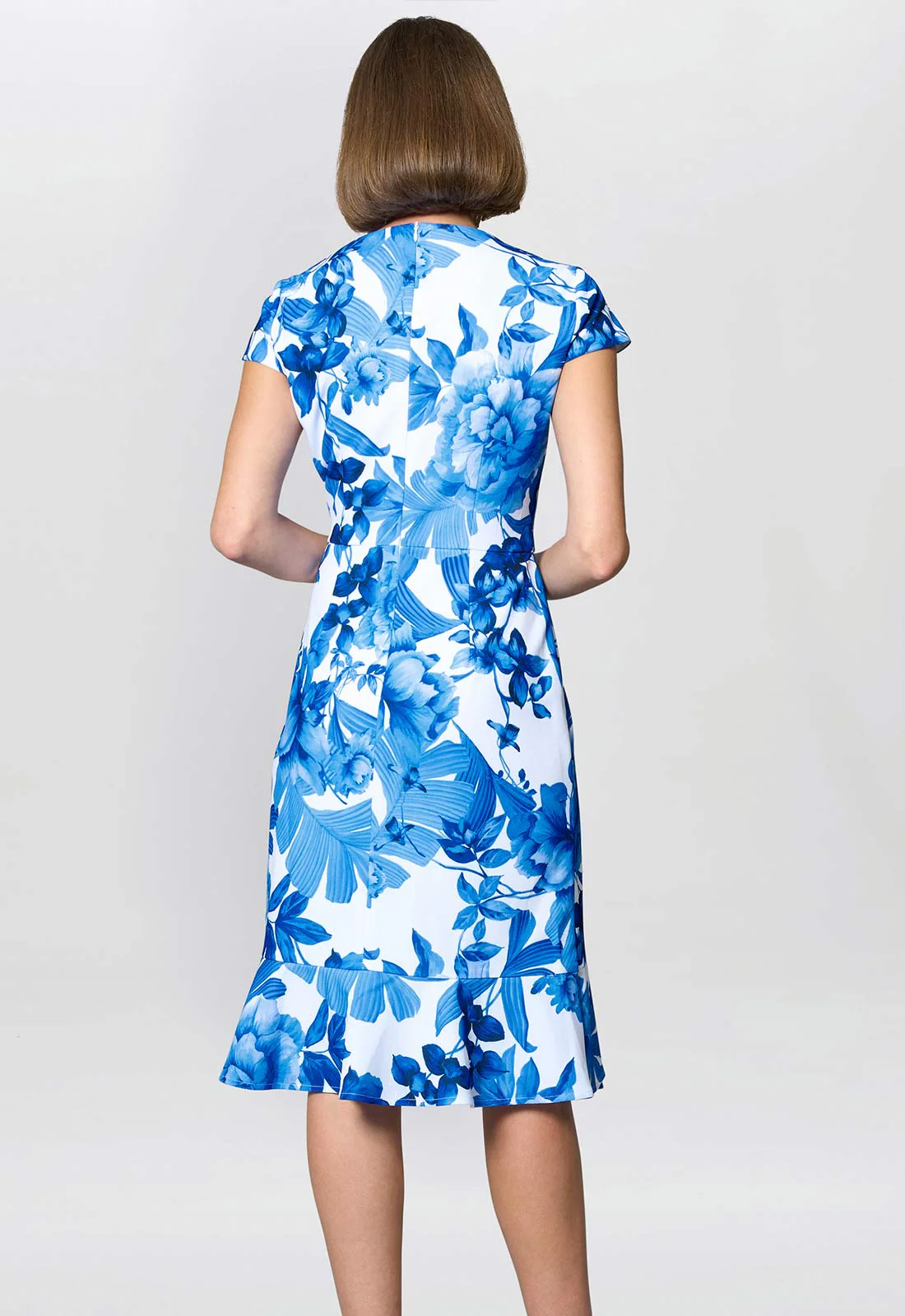Gina Bacconi Royal Hilda Printed Crepe Dress - Image 3