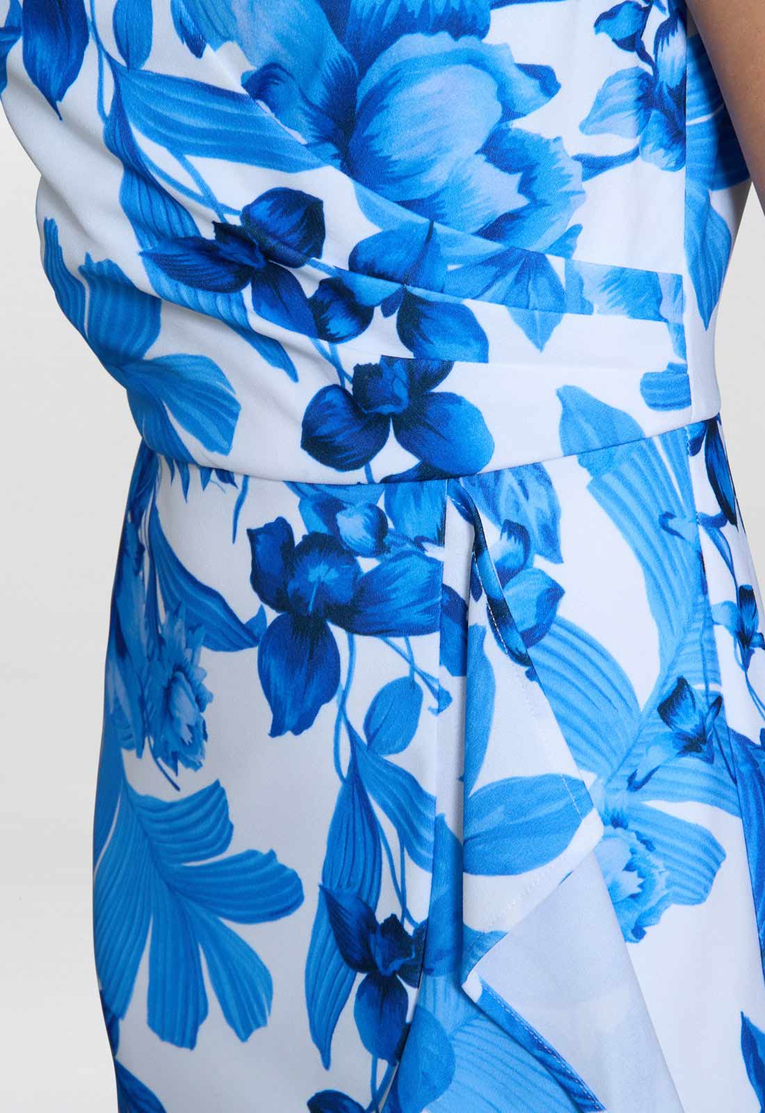 Gina Bacconi Royal Hilda Printed Crepe Dress - Image 5