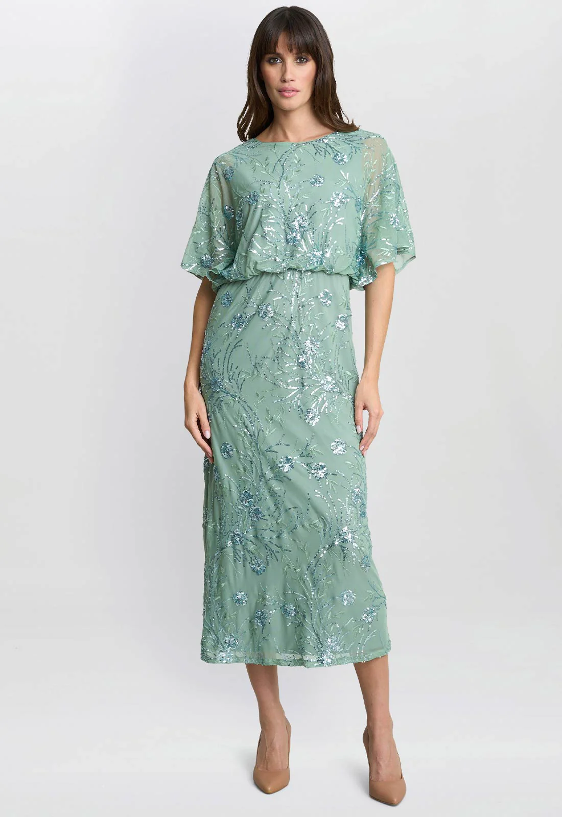 Gina Bacconi Sage Ava Sequin Midi Dress