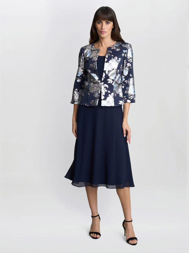 Gina Bacconi Sandra Floral Print Jacquard Jacket And Dress