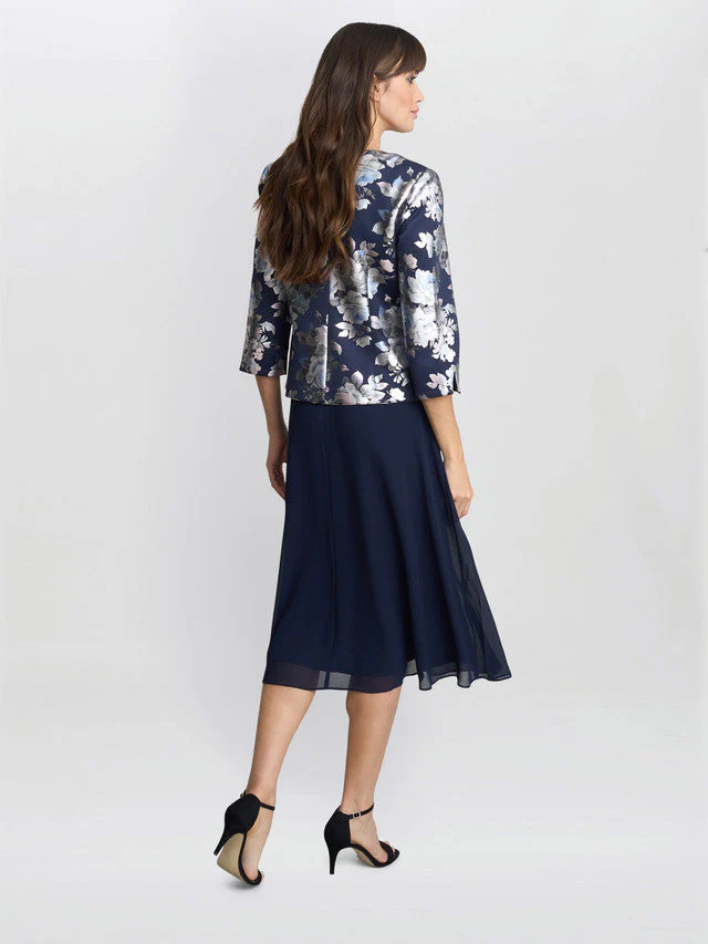 Gina Bacconi Sandra Floral Print Jacquard Jacket And Dress - Image 2