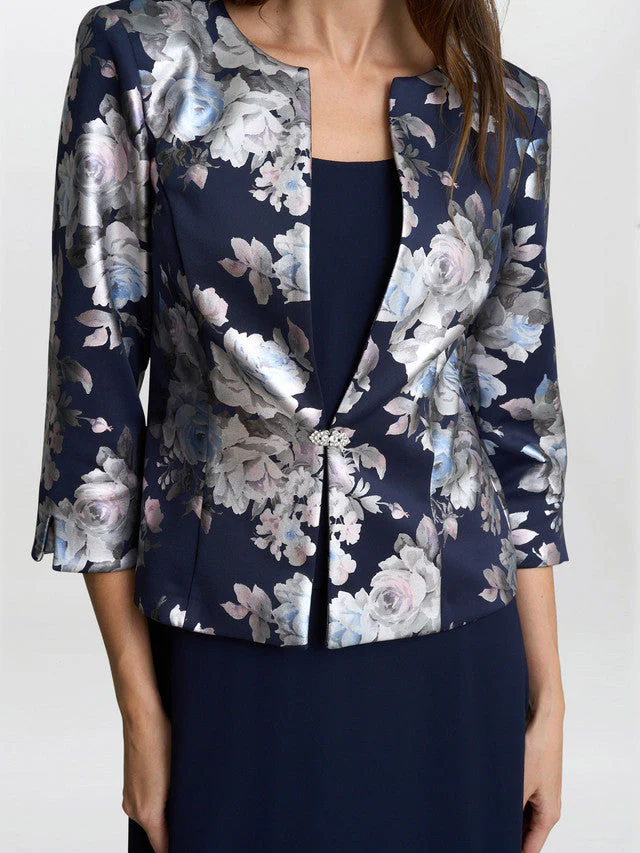 Gina Bacconi Sandra Floral Print Jacquard Jacket And Dress - Image 4