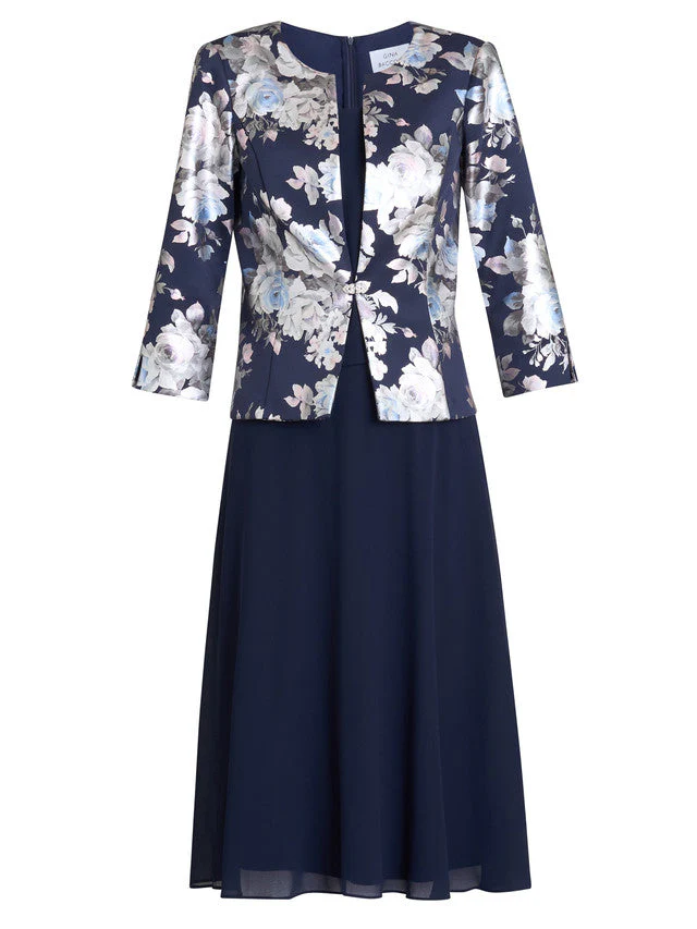 Gina Bacconi Sandra Floral Print Jacquard Jacket And Dress - Image 6