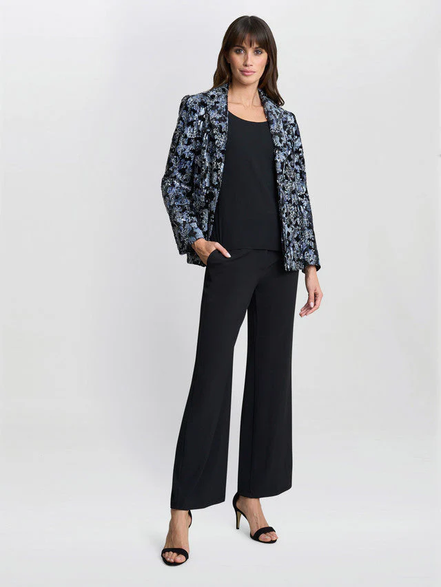 Gina Bacconi Silver and Blue Luna Sequin Jacket - Image 6