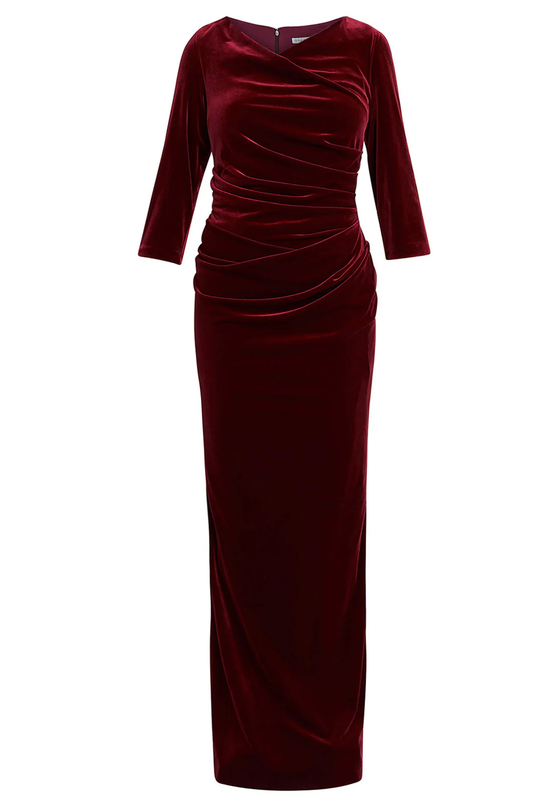 Gina Bacconi Wine Sophie Velvet Maxi Dress - Image 6