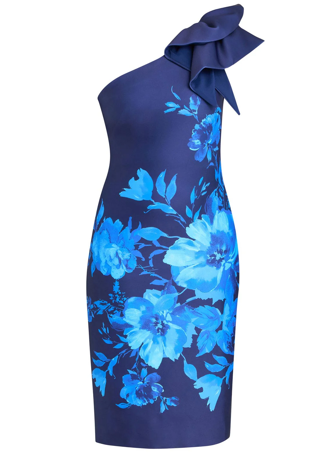 Gina Bacconi Venus Printed Asymmetric Dress - Image 5