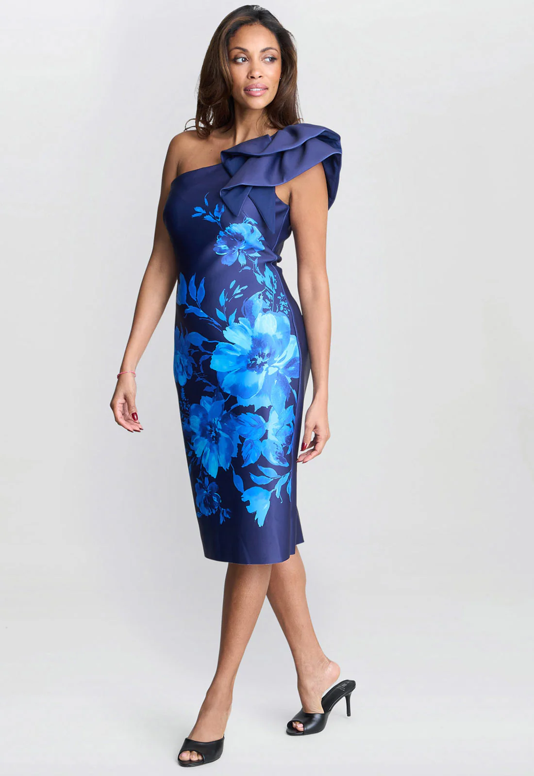 Gina Bacconi Venus Printed Asymmetric Dress - Image 6