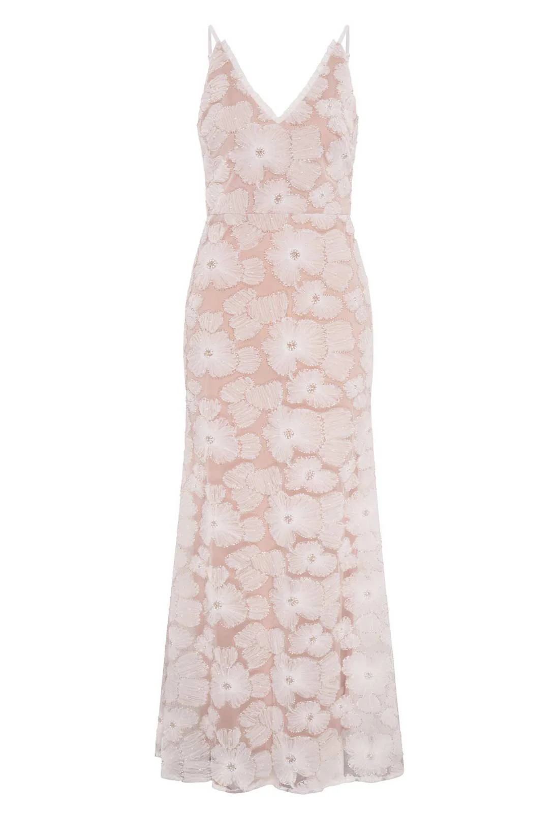 Gina Bacconi WHITE Eleni Beaded Soutache Maxi Dress - Image 4