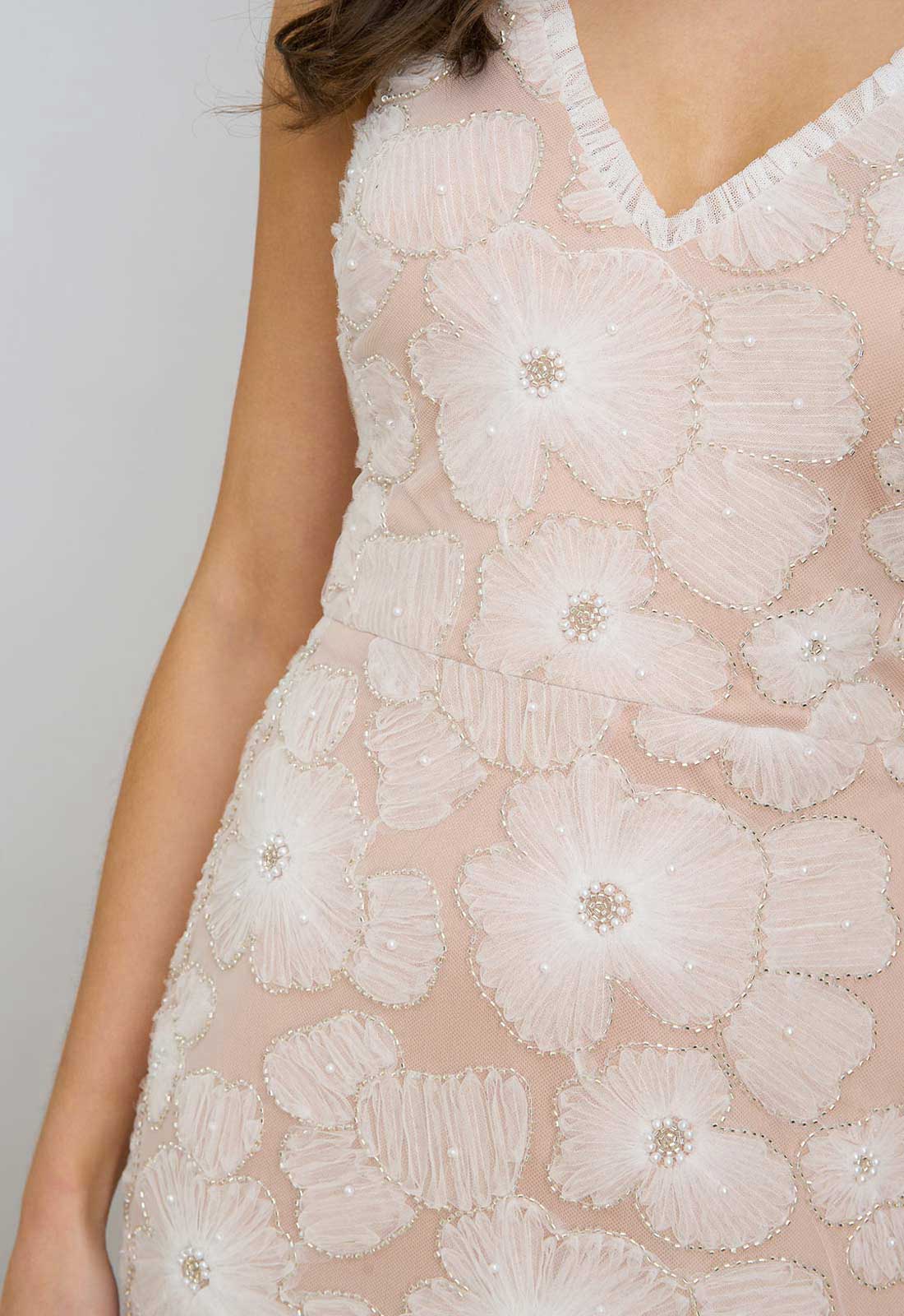 Gina Bacconi WHITE Eleni Beaded Soutache Maxi Dress - Image 5