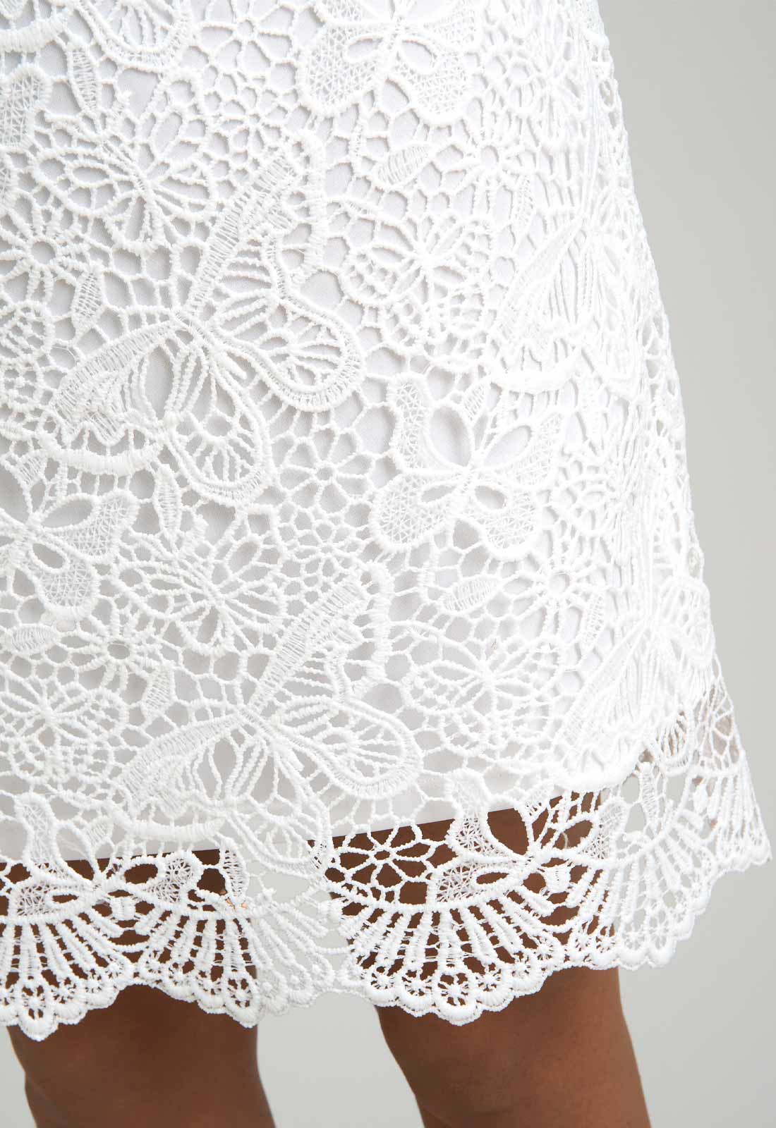 Gina Bacconi WHITE Reid Lace Shift Dress - Image 6