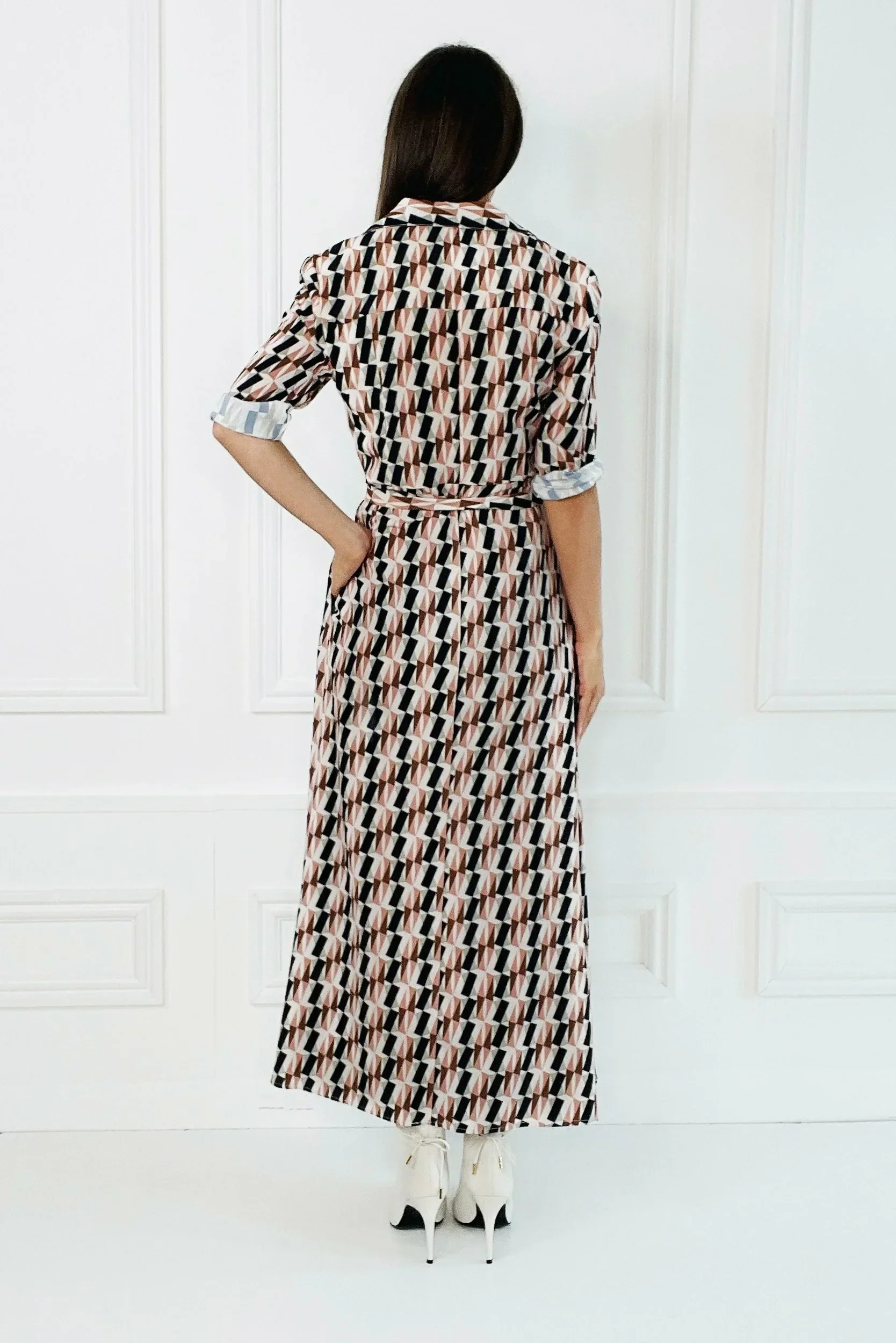 Honor Gold Faith Geo Print Shirt Dress - Image 4