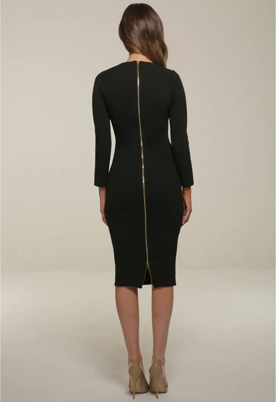Honor Gold Kelsey Black Midi Dress - Image 5