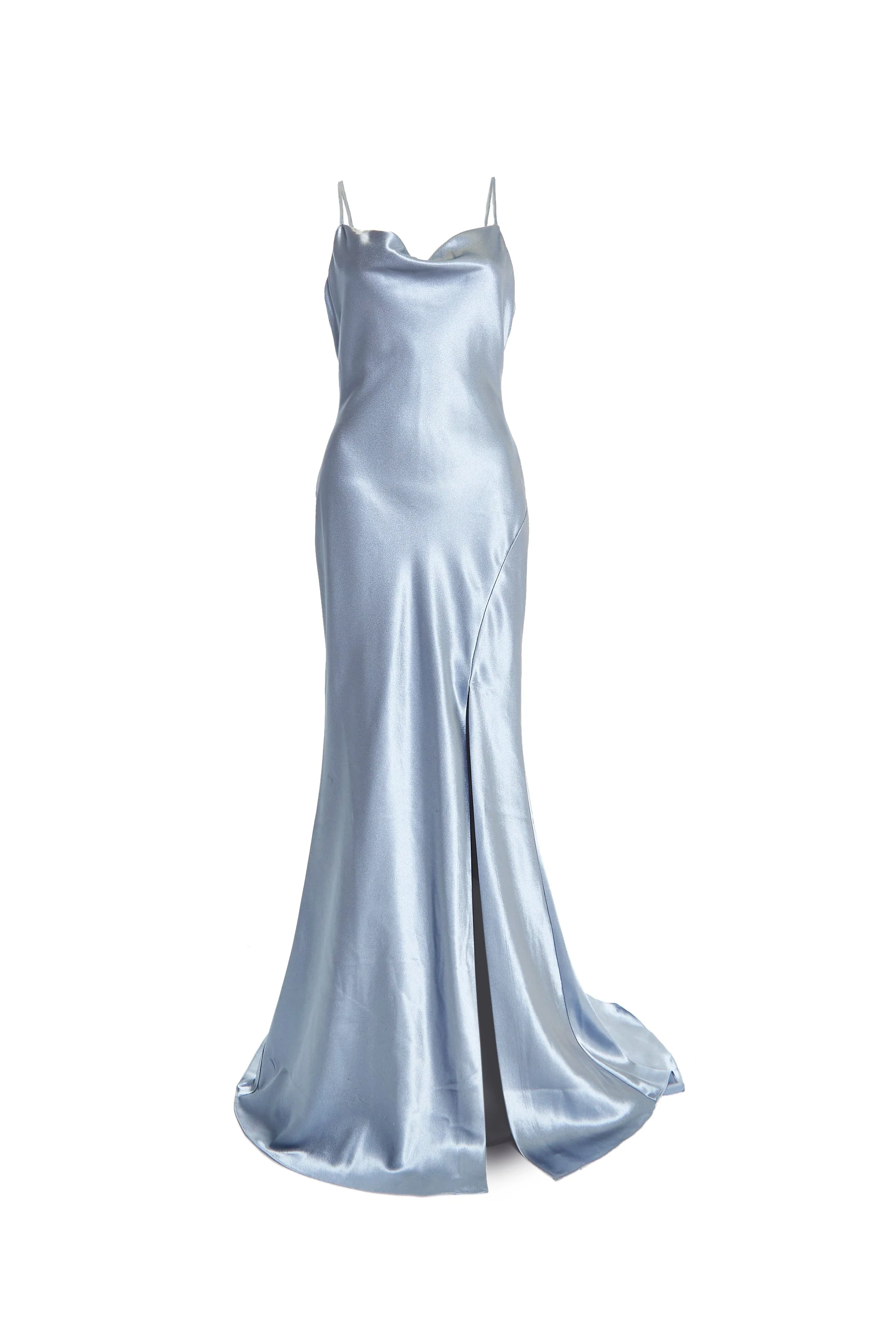 true Decadence Pippa Steel Blue Bridesmaid Cowl-Neck Slip Dress - Image 3