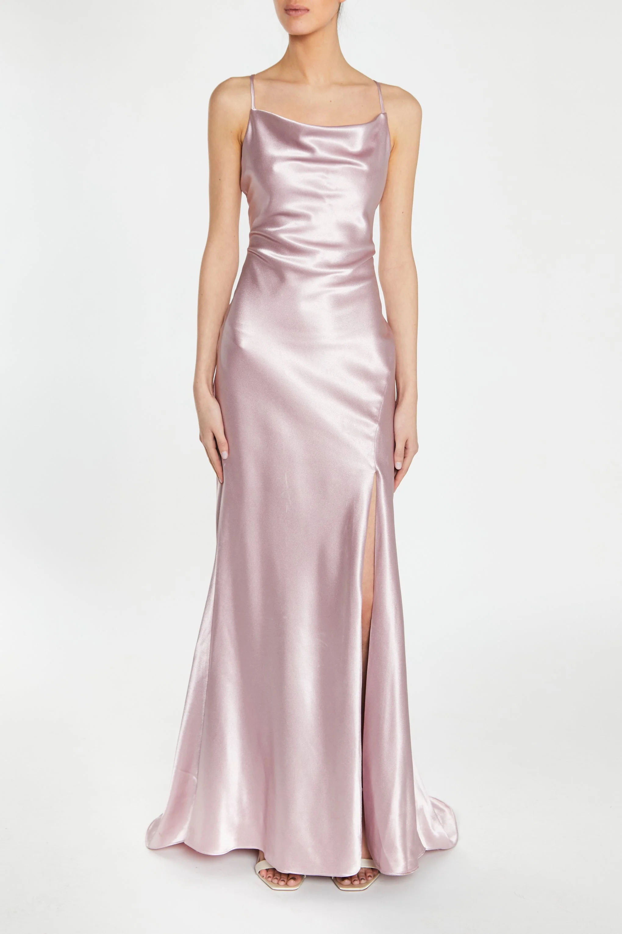 true Decadence Pippa Dusty Pink Bridesmaid Cowl-Neck Slip Dress