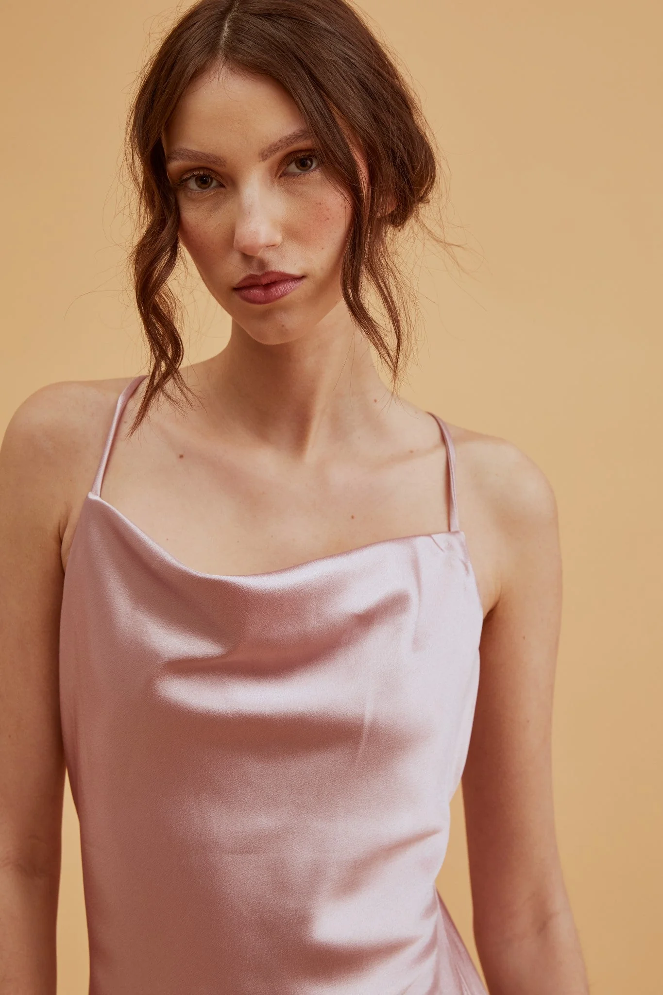 true Decadence Pippa Dusty Pink Bridesmaid Cowl-Neck Slip Dress - Image 5