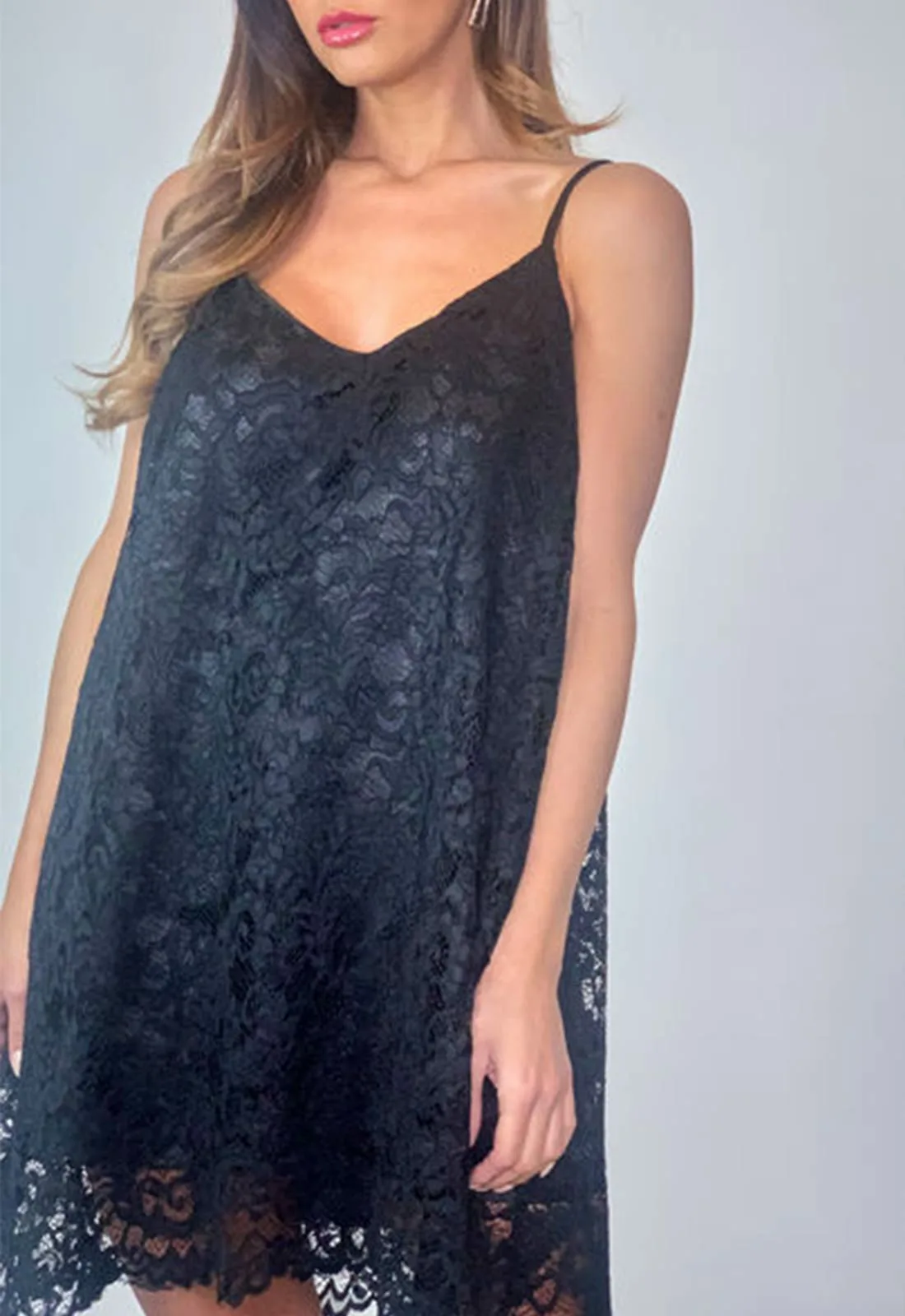 Lady Flare Black Lace Dress - Image 3