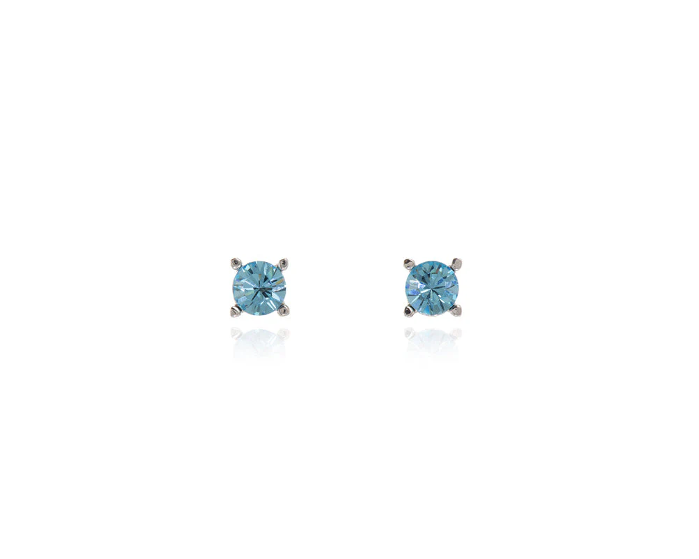 Cachet London Laine 6mm Aquamarine Silver Earrings - Image 11