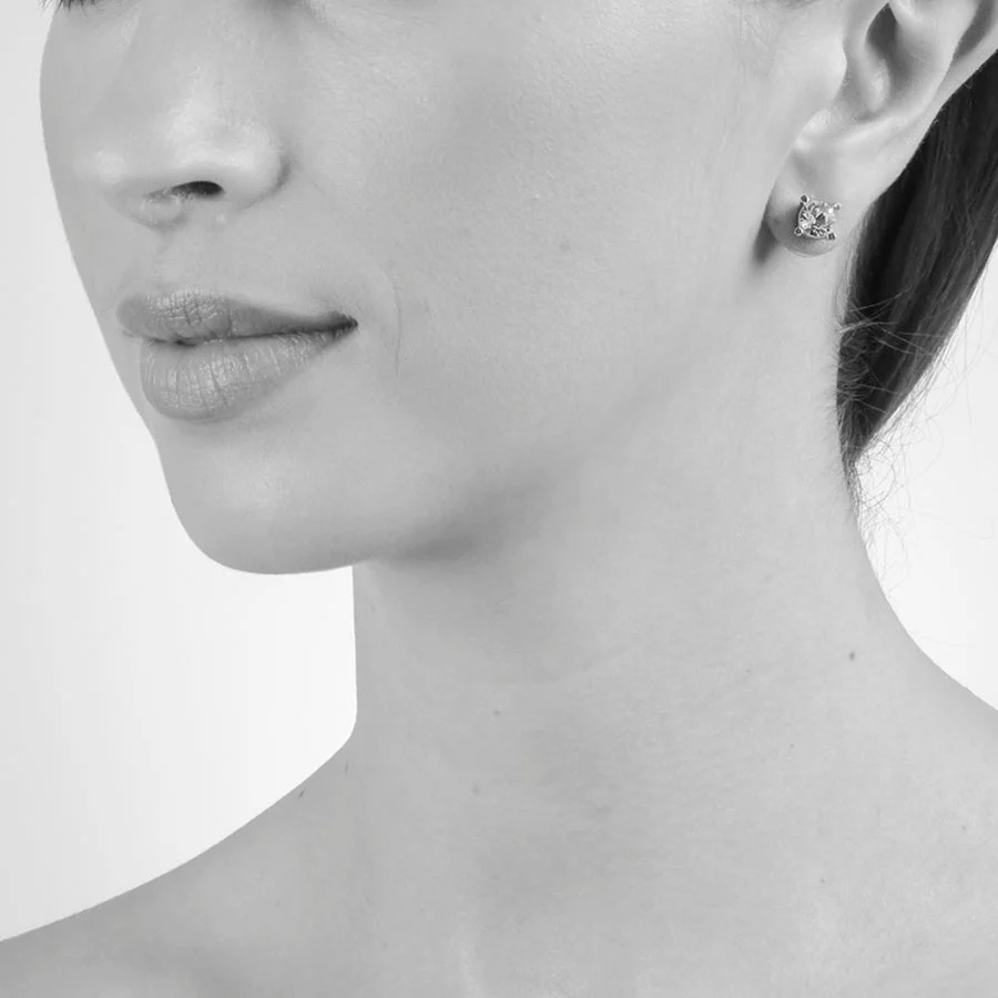 Cachet London Laine 6mm Aquamarine Silver Earrings - Image 4