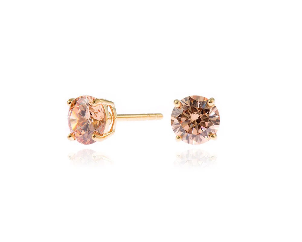 Cachet London Lana 6mm Sterling Silver Champagne Earrings - Image 12